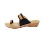 Womens Daily Wear Heeled Chappal With Toe Ring and Belt Black 2701
