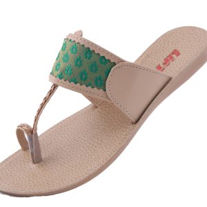 Womens Green Kolapuri Chappal 1735